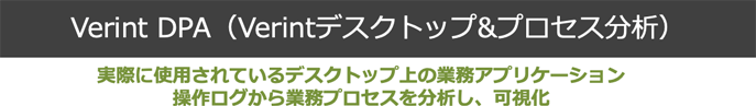 Verint DPA（Verintデスクトップ&プロセス分析）実際に使用されているデスクトップ上の業務アプリケーション操作ログから業務プロセスを分析し、可視化